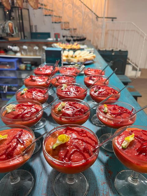 Local cooking class in Cordoba. Hands on: Salmorejo - Wine, Olive Taste Tests, and the Social Side